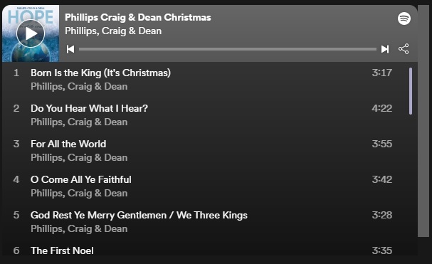 Phillips, Craig & Dean Christmas Spotify Playlist