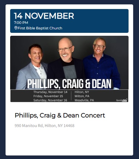 Phillips, Craig & Dean Returning To New York